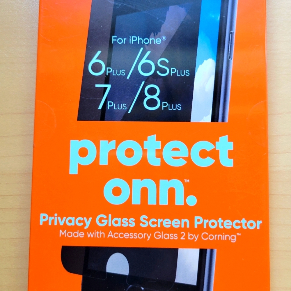 NWOT Onn Glass Screen Protector For iPhone 6 Plus/6S Plus, 7 Plus, 8 Plus